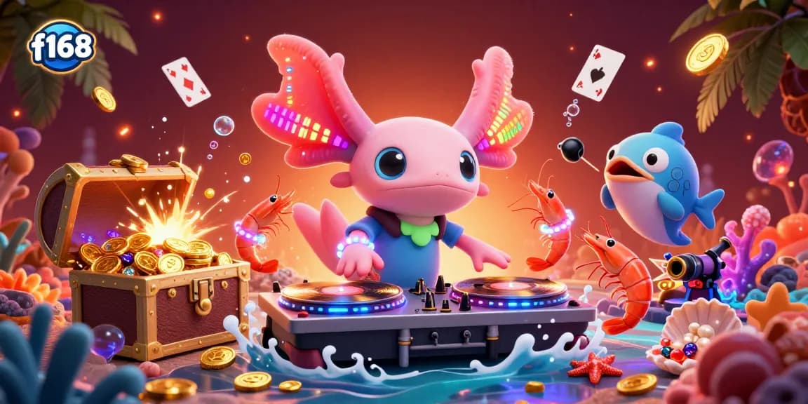 Experience vibrant fun at f168's underwater casino with exciting games and lively characters.