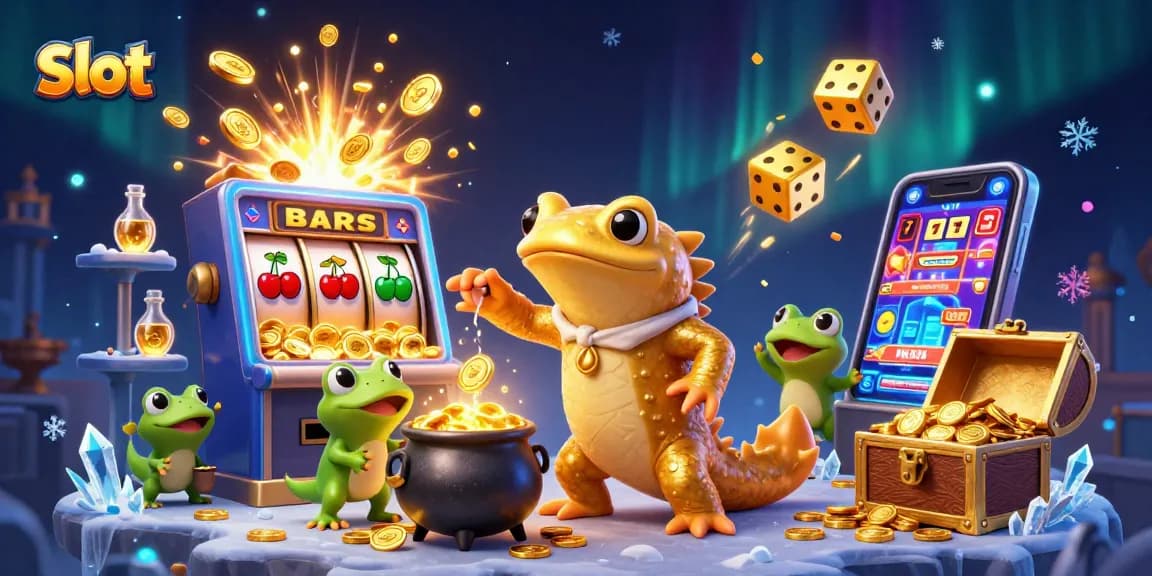 Engaging slot machine scene with lucky symbols, showcasing a vibrant casino experience.