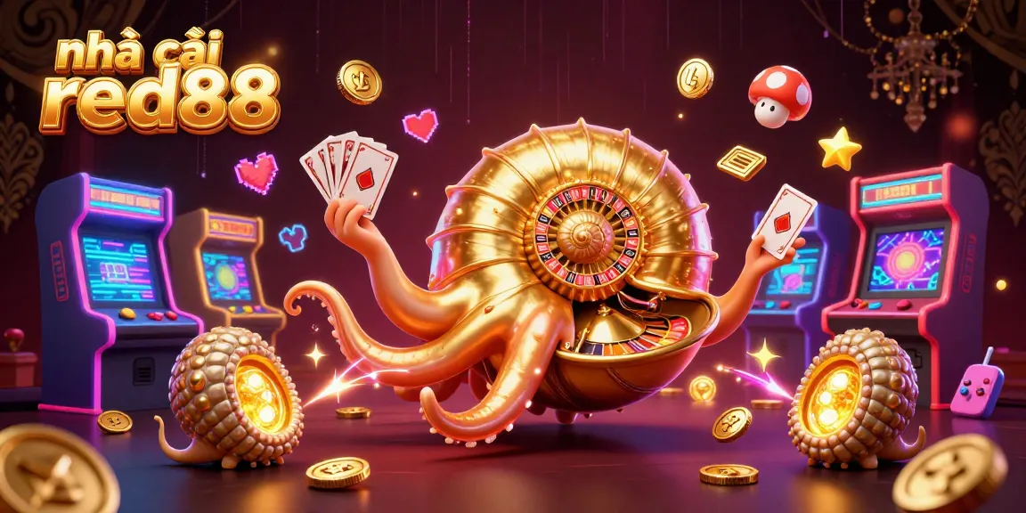Experience the thrilling world of nhà cái red88 with a vibrant 3D casino illustration showcasing exciting game elements and rich visuals.