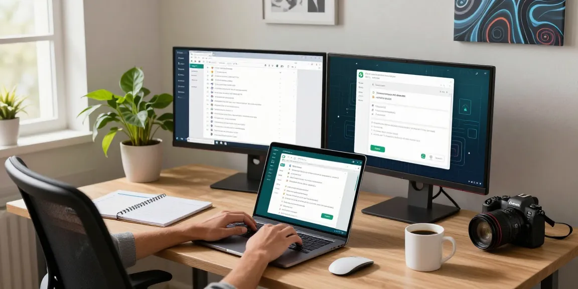 Using WhatsApp網頁版 on a stylish modern desktop setup for efficient messaging.