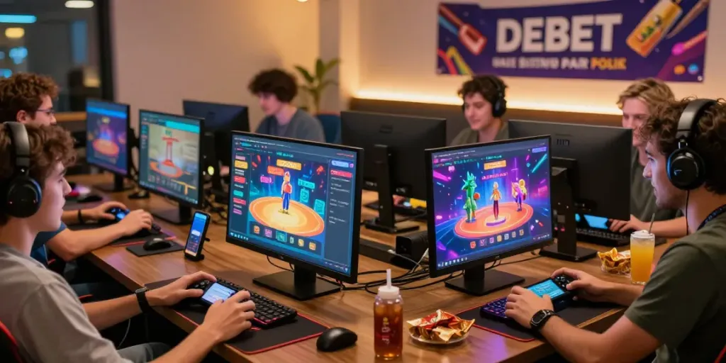 DEBET online gaming platform showcasing diverse players and engaging gameplay in a vibrant gaming environment.