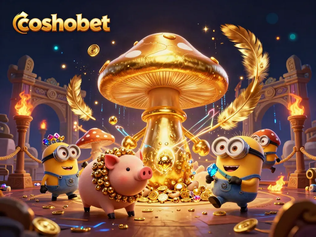 Experience the allure of cosmobet with enchanting graphics showcasing golden magic and vibrant gaming elements.