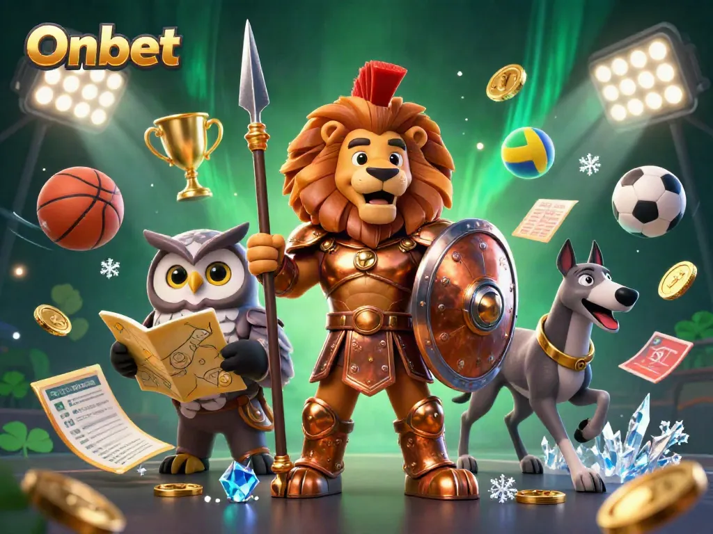 Engage in sports betting excitement with Onbet's dynamic casino adventure illustration.