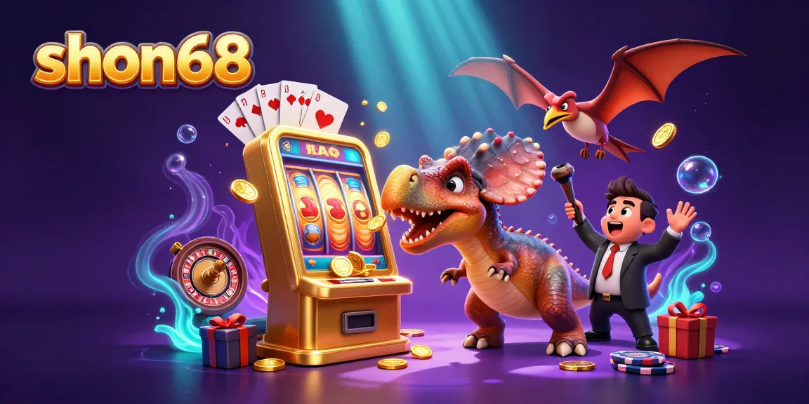 shon68 showcases a pachycephalosaurus hitting a golden slot machine, jackpot coins flying everywhere