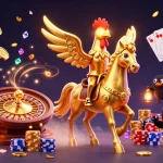 Experience excitement at 188M COM casino with a golden rooster and captivating gaming elements.
